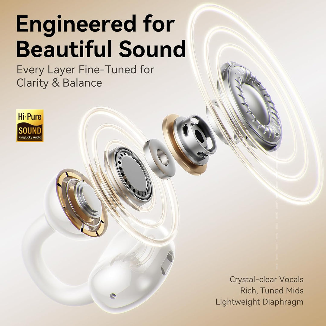Kinglucky Auriculares con clip, ajuste cómodo y sonido cristalino,...