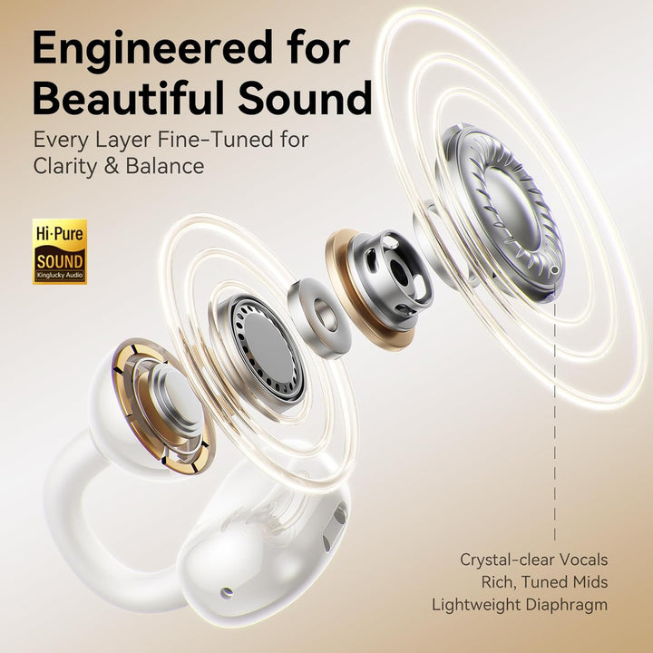 Kinglucky Auriculares con clip, ajuste cómodo y sonido cristalino,...