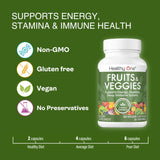 Healthy One - Suplemento de frutas y verduras, 27 superalimentos, v...