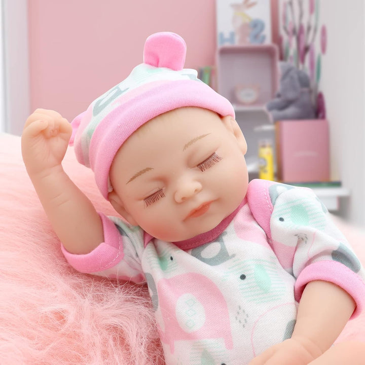 JRLCGYP Muñeca realista de bebé recién nacido durmiente de 10 pulga...