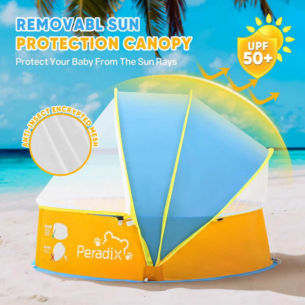 Peradix - Tienda de campaña de playa, piscina infantil para niños y mascotas con toldo de sombra UV