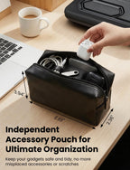 DOMISO Funda rígida para laptop de 17 a 17.3 pulgadas, impermeable, a prueba de golpes, funda rígida para laptop con asa y bolsillo de almacenamiento, compatible con MacBook, HP, Dell, negro