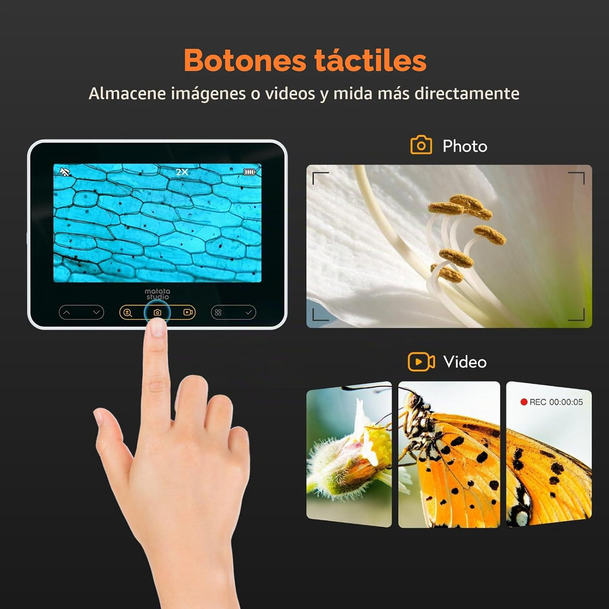 Microscopio para niños 8-12, miniscopio digital del PDA MX2-AS