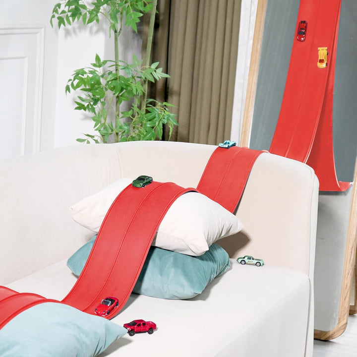 Pista de carreras flexible para niños de 15 pies, compatible con au...