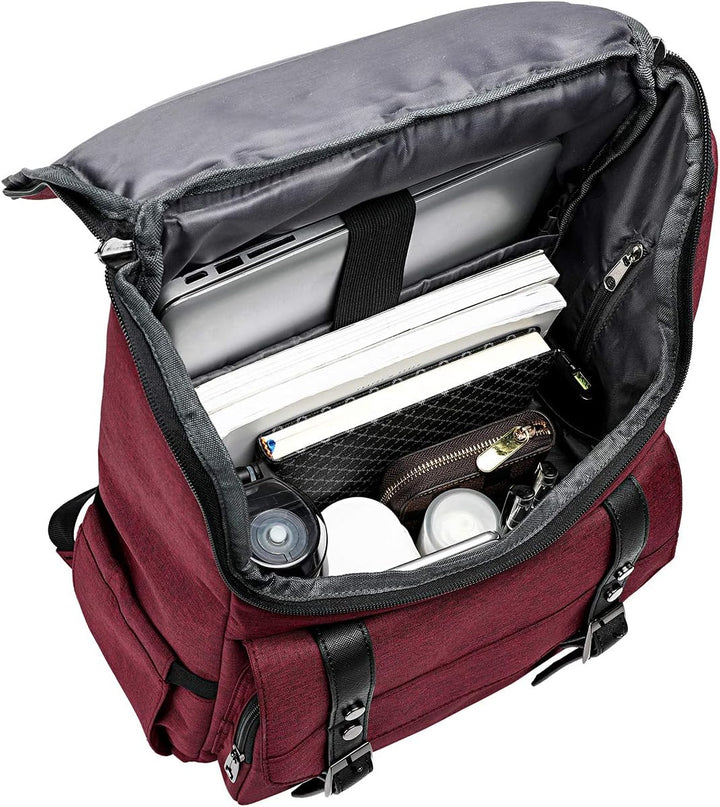 YALUNDISI Mochila vintage de viaje para laptop con puerto de carga...