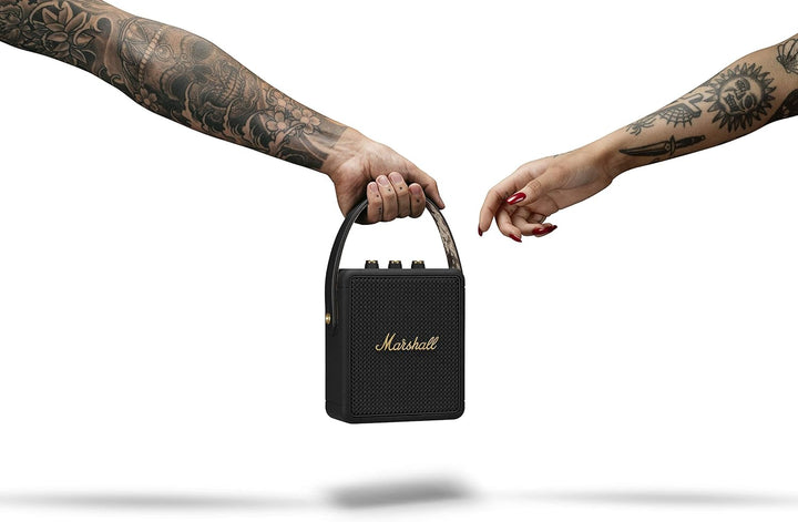 Marshall Stockwell II - Altavoz Bluetooth portátil, negro y latón