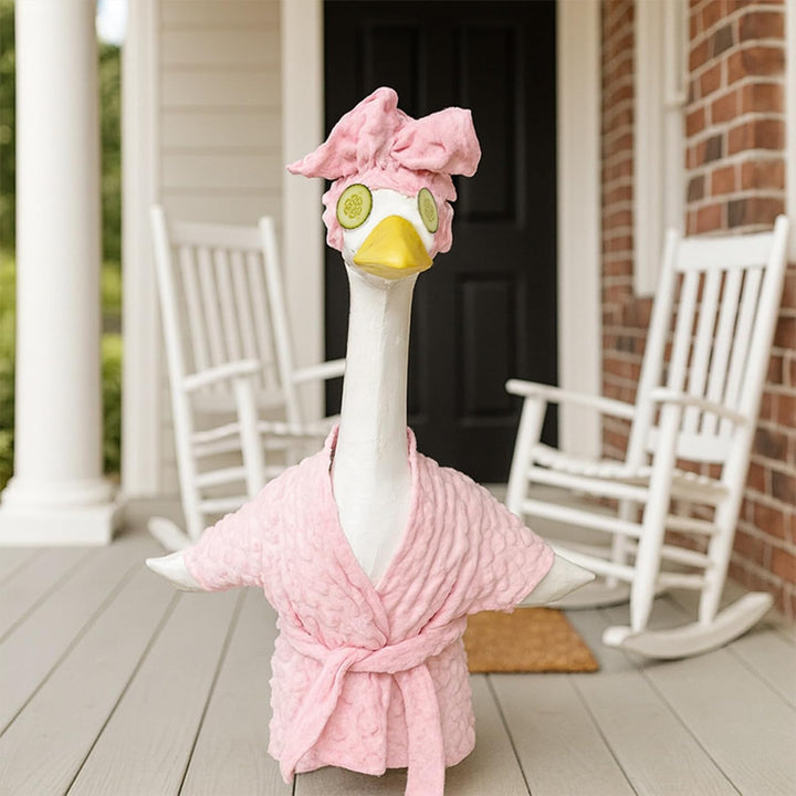 ZenQeek Pink Plush Porch Goose Outfit - Funny Vacation