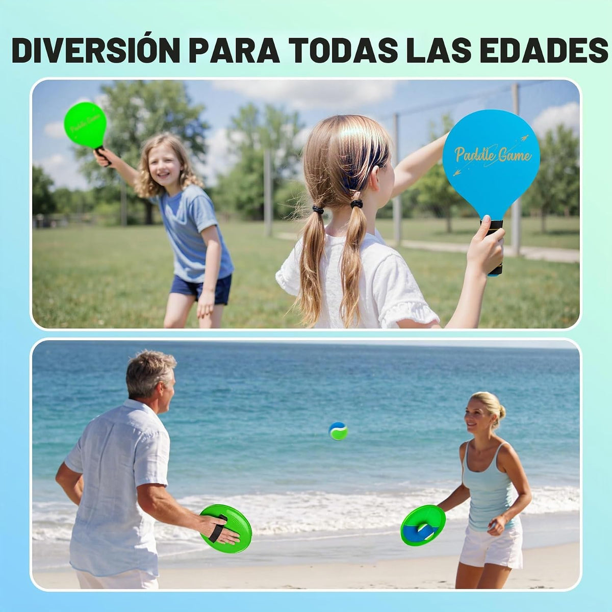 Juego de pelota de remo 2 en 1 y pelota de captura de lanzamiento