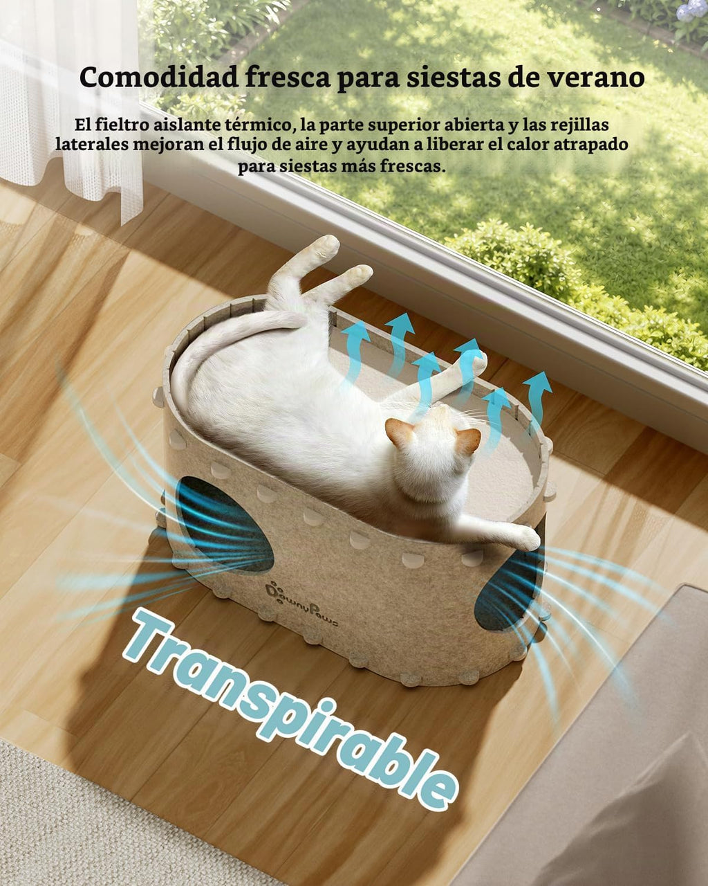 DownyPaws Casa para gatos de interior, cueva Peekaboo Cat Bed Cave