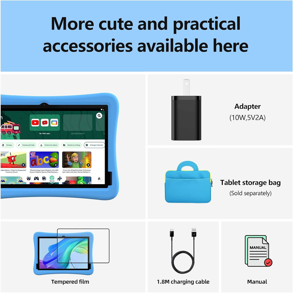 Plimpton Tableta para niños de 10 pulgadas - Tablet Android 15