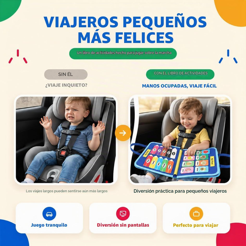 URBAN TOYS Montessori - Tablero de actividades, libro ocupado
