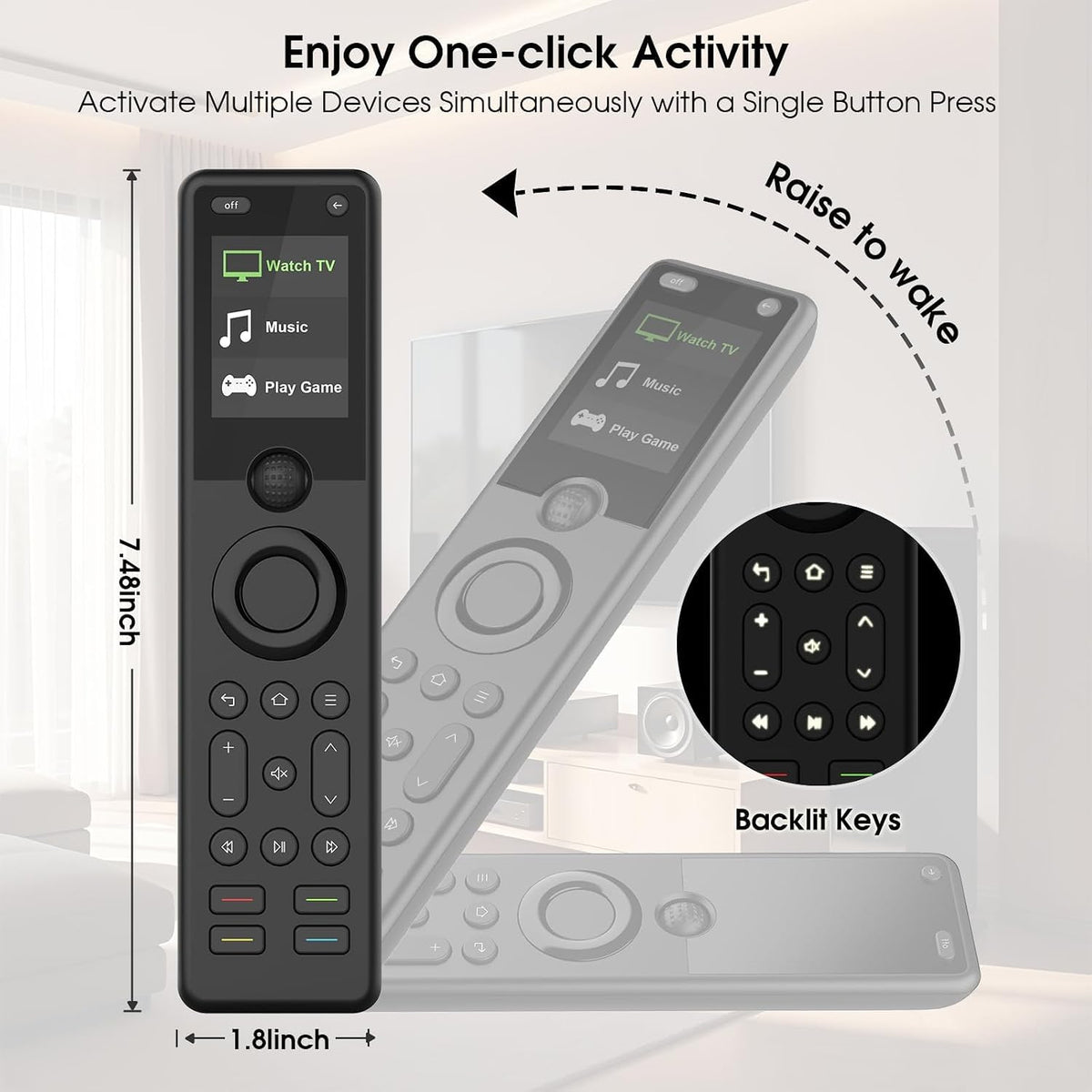 SofaBaton Control remoto inteligente X1S con concentrador, actividades personalizables todo en uno, desplazamiento mejorado, teclas personalizables, botón macros de un solo toque, dispositivo compatible con IR/Bluetooth/WiFi