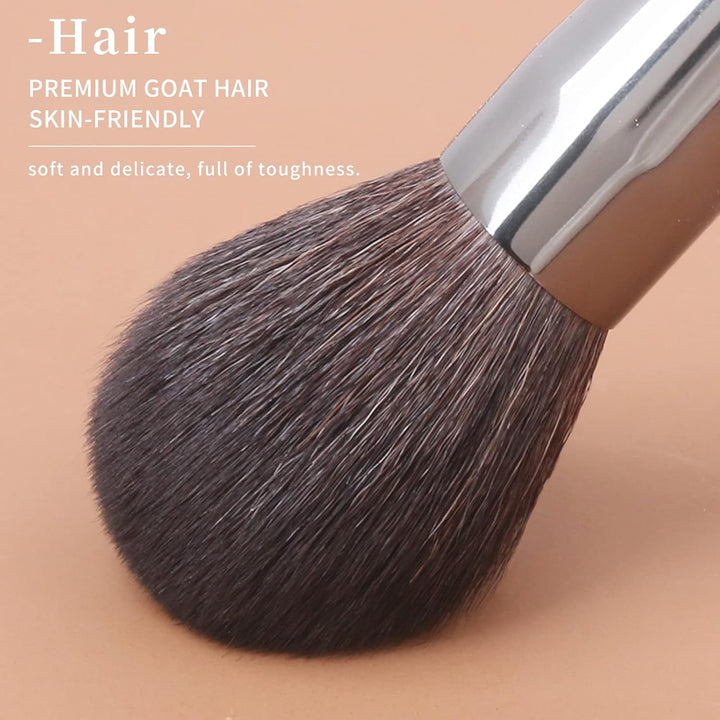 ENZO KEN Juego de brochas de maquillaje de pelo de cabra natural de...