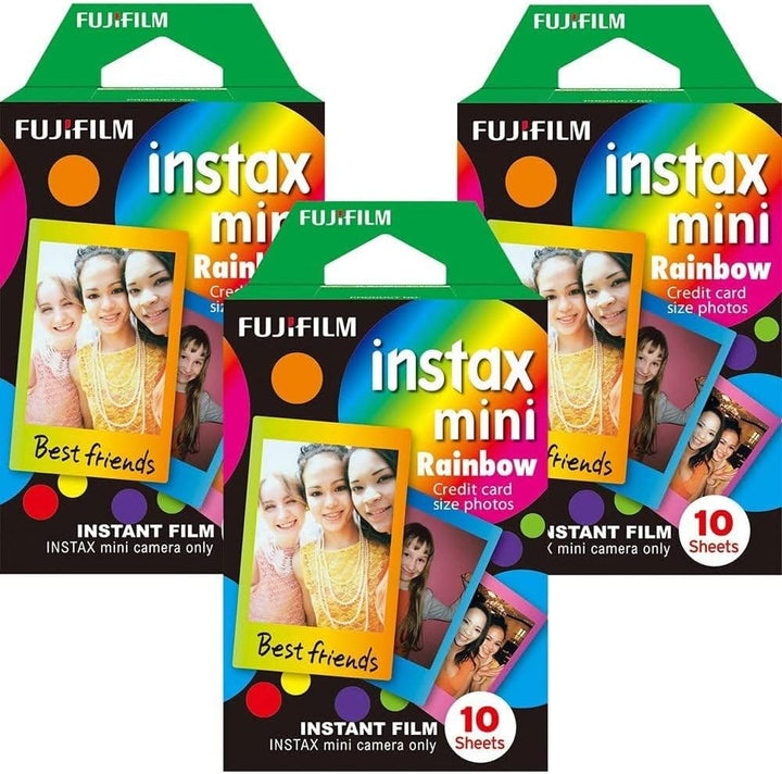 3 paquetes de película fotográfica Fujifilm Instax Mini Rainbow (10...