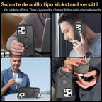 Funda compatible con iPhone 16 Pro con soporte, color negro