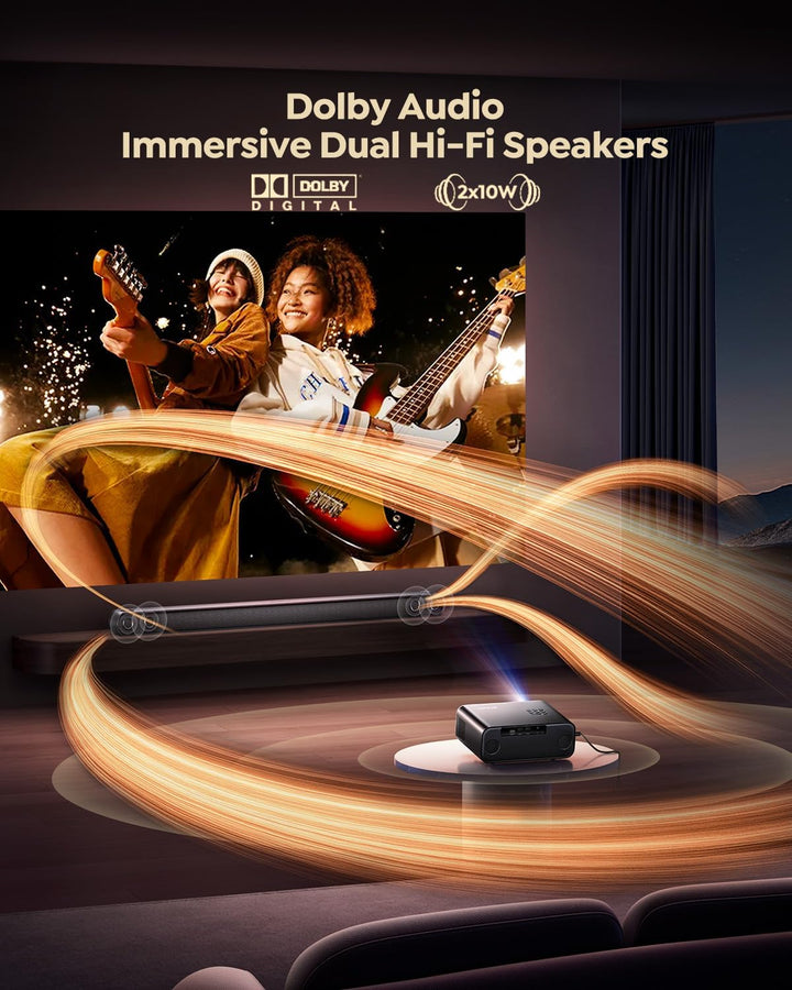 [Built-in Official Apps\/4K Support] Smart Outdoor Projector with W...