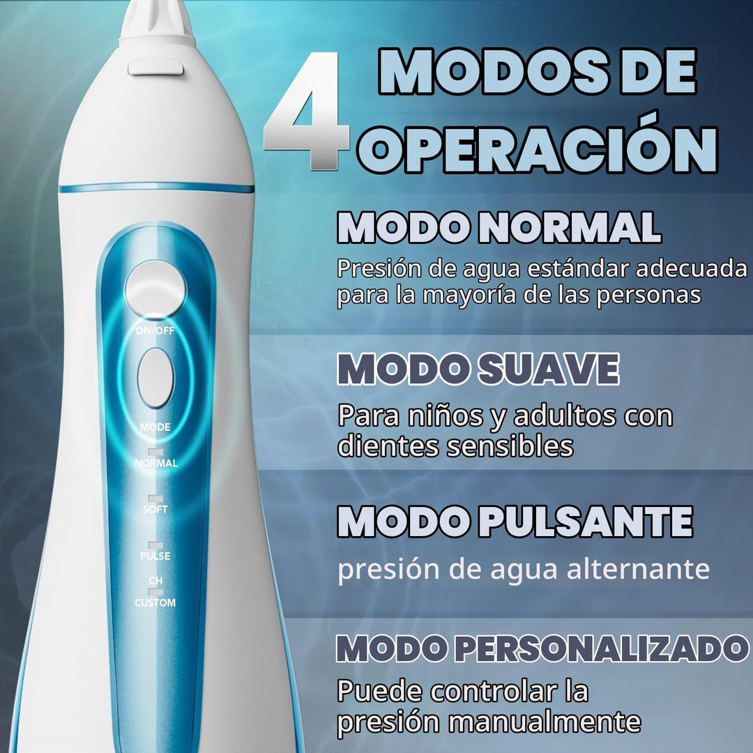 Nicwell - Irrigador dental inalámbrico para hilo dental: 4 modos, p...