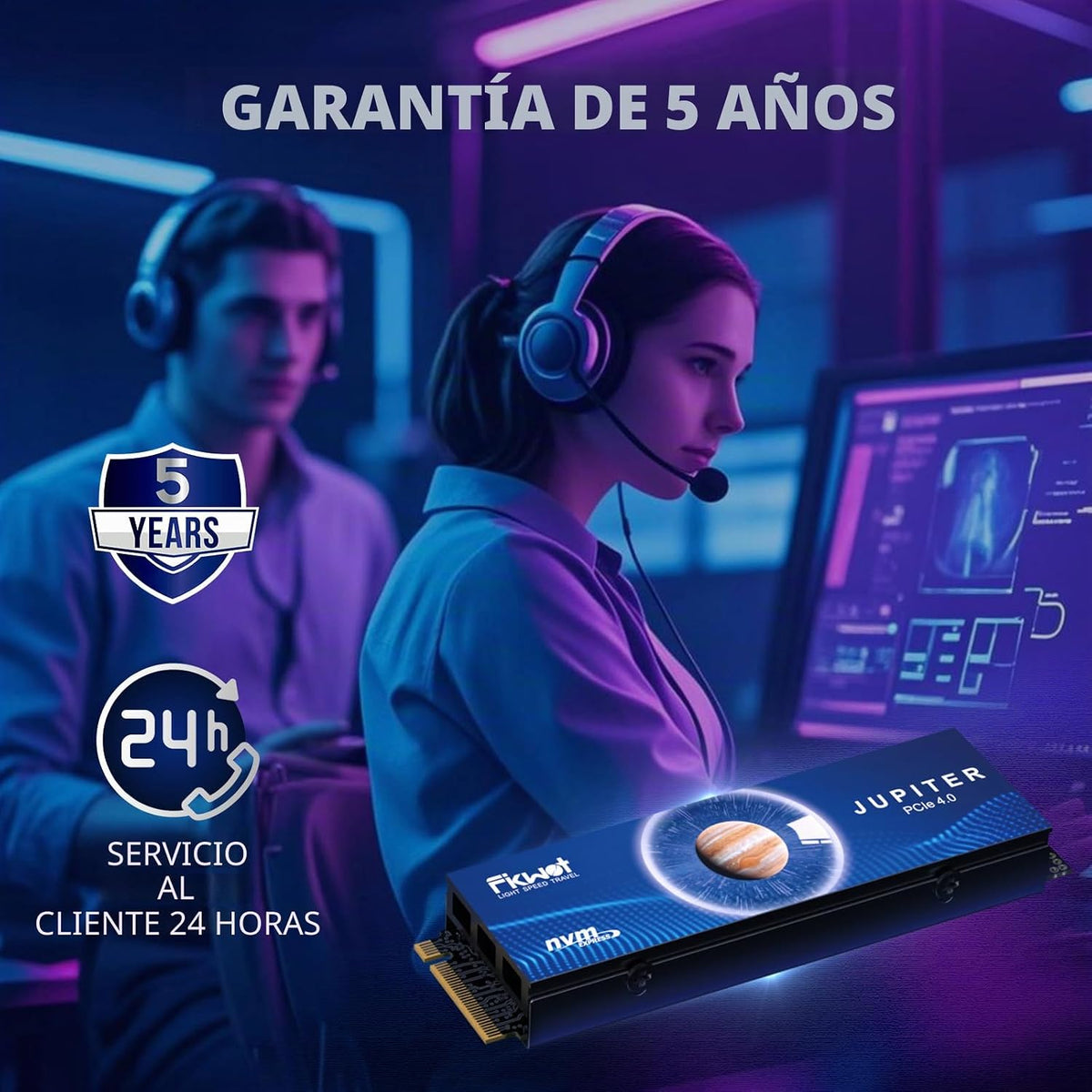 Fikwot FX910 SSD NVMe M.2 de 2 TB para PS5 y PC, SSD NVMe para jueg...