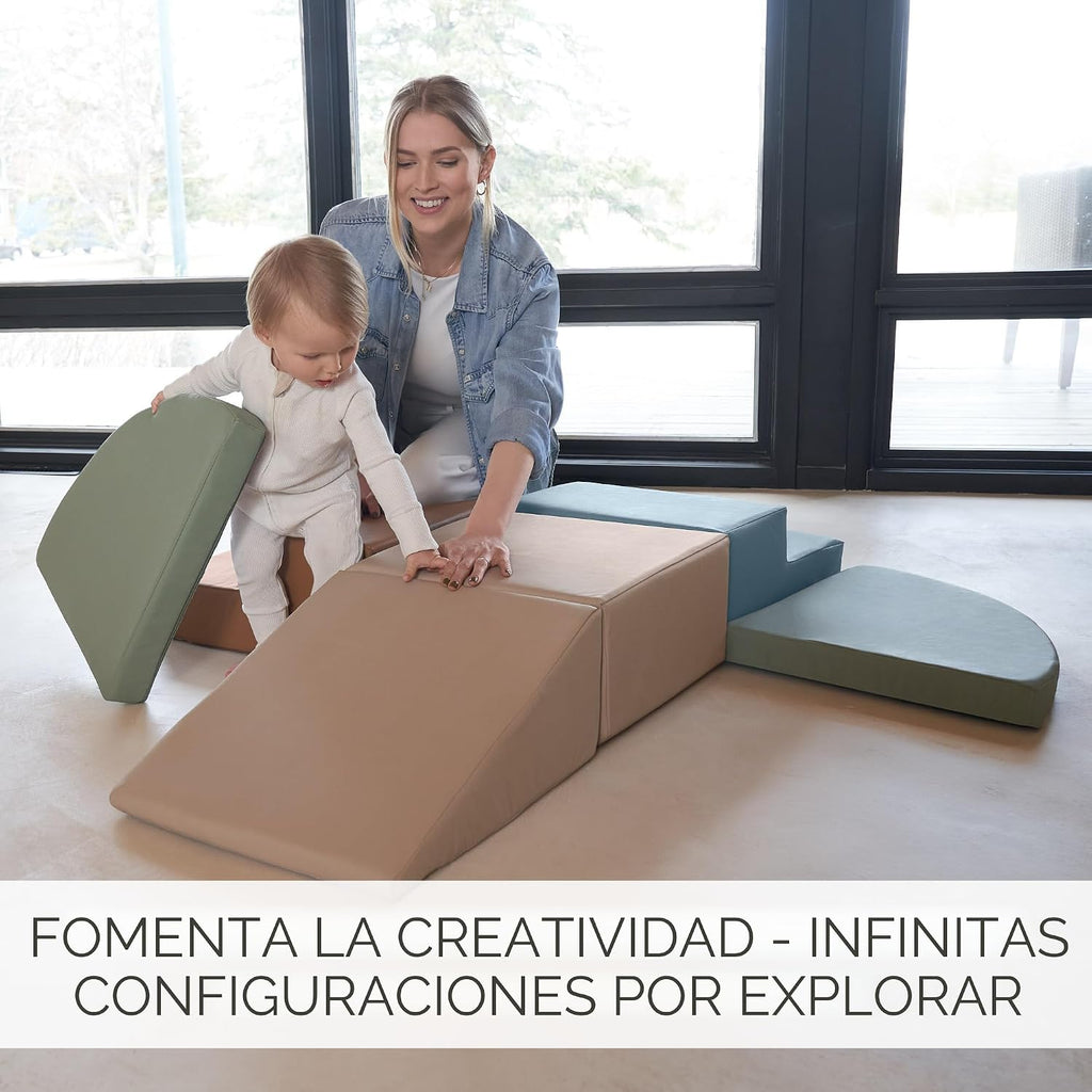 Conjunto de Juego de Escalada Divertido para Niños Pequeños de 1-3 años: Túnel de Gateo, Bloques de Escalada de Espuma