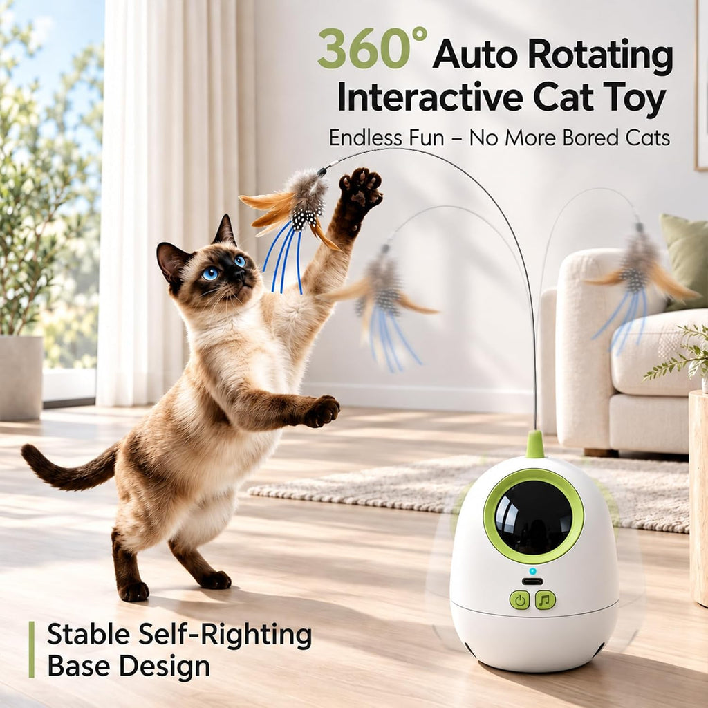 Fuufome Juguetes interactivos para gatos de interior: juguete automático