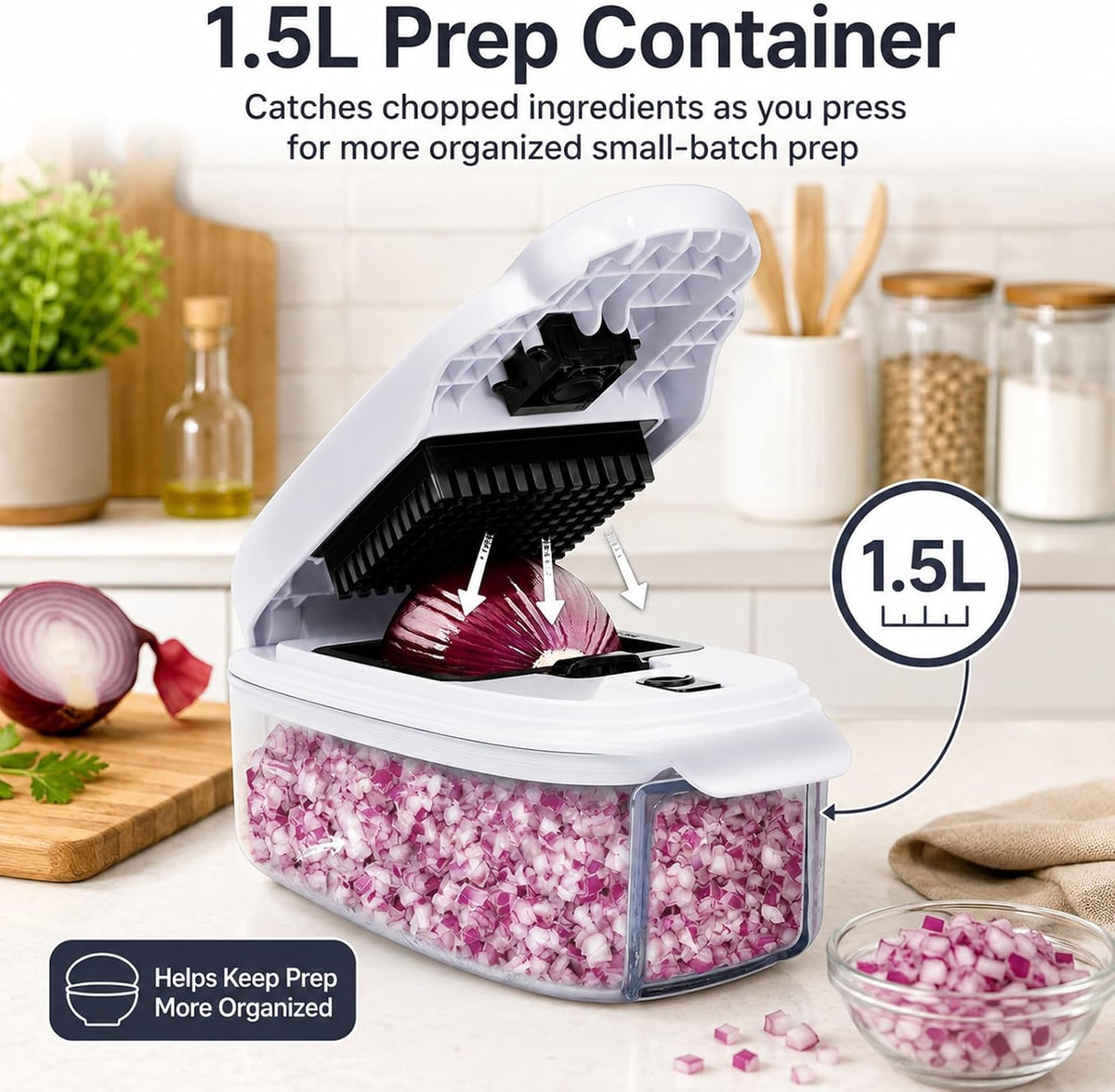 Picador de verduras 2 en 1, picador de caja para verduras