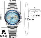 ADDIESDIVE Racing Chronograph Relojes para Hombre 3 Sub-diales 100M a Prueba de Agua