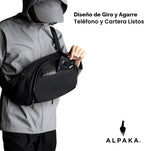 ALPAKA Metro - Bolsa cruzada y con cremallera – 7.5 L para hombre, mochila bandolera – Se adapta a tablet de 11 pulgadas con cremallera YKK – Bloqueo RFID pequeño dinero y cartera con cremallera para