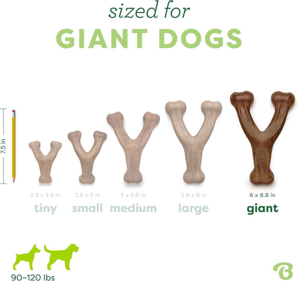 Benebone Wishbone - Juguete masticable duradero para perros para masticadores agresivos, fabricado en Estados Unidos, gigante, sabor a tocino real