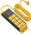 CCCEI Cable de extensión largo de calibre 12 con múltiples tomas, amarillo