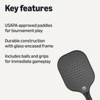 Amazon Basics Paletas de pickleball, juego de 2 paletas aprobadas por USAPA incluidas 4 bolas,