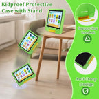 PEICHENG - Tablet para niños con estuche protector EVA, Android 15.0, Verde