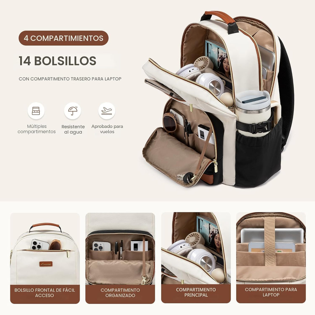 LOVEVOOK Mochila para laptop para mujer, 15,6 pulg.