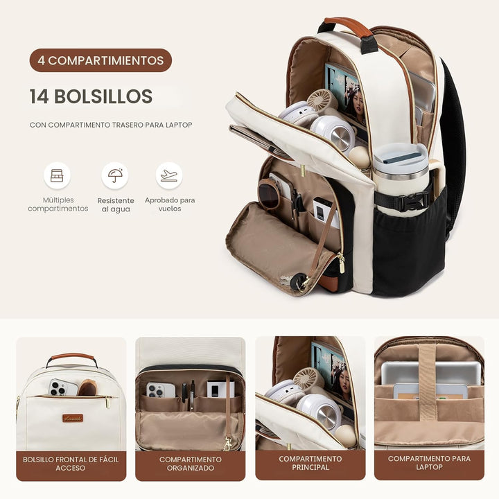 LOVEVOOK Mochila para laptop para mujer, 15,6 pulg.
