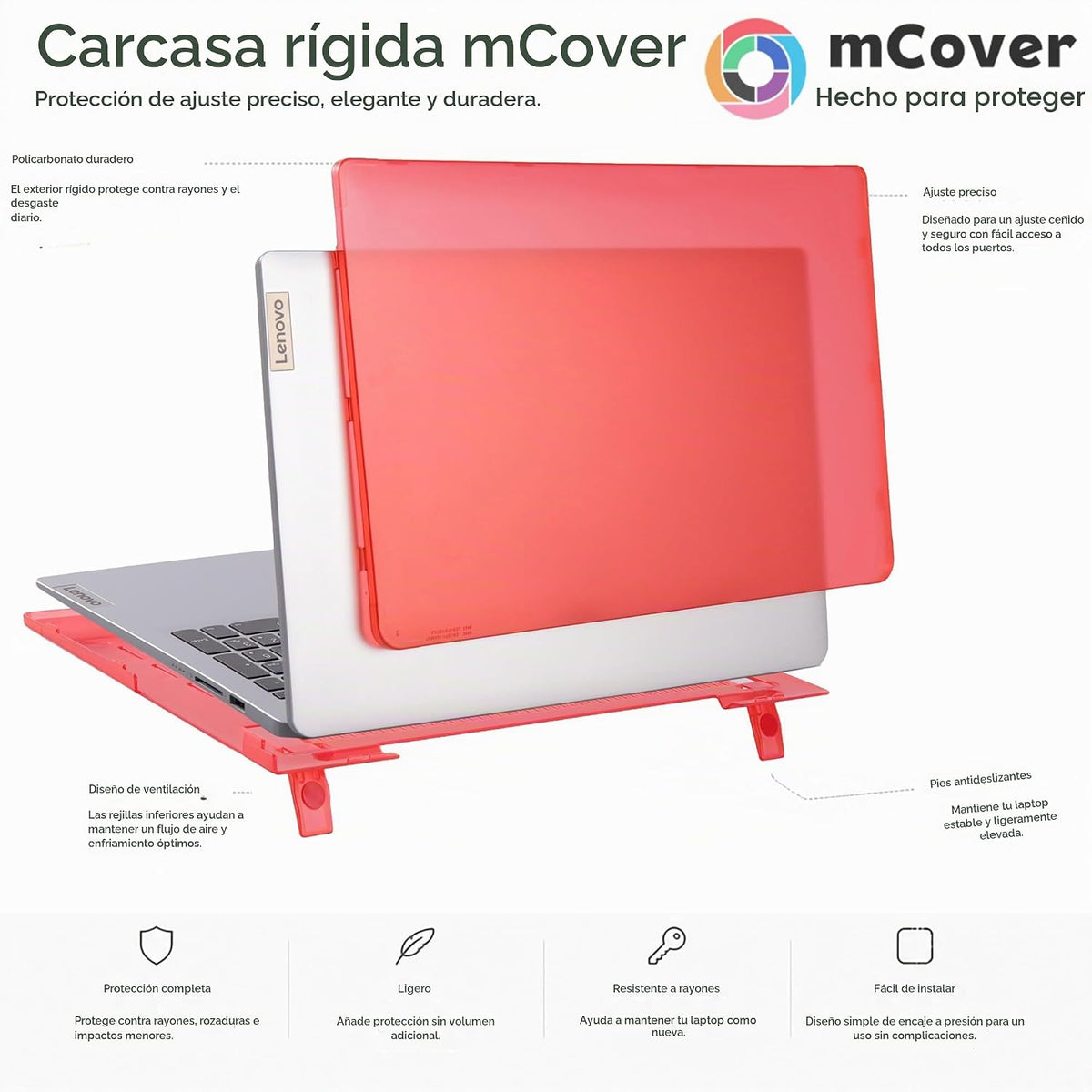 mCover - Carcasa compatible SOLO para portátiles Lenovo IdeaPad 1 S...