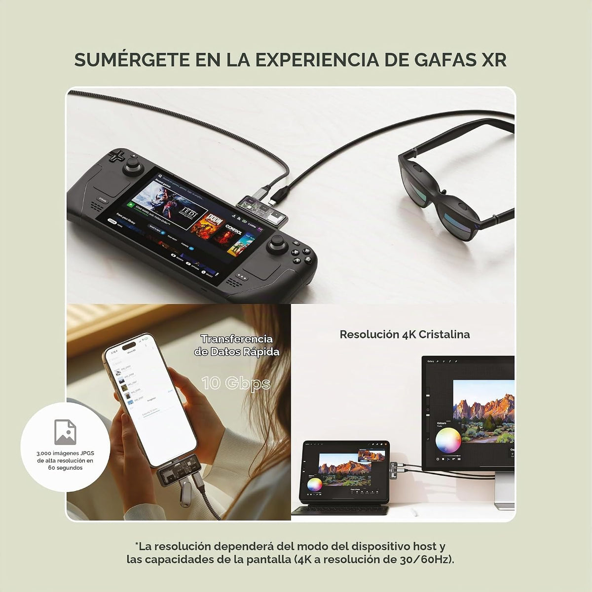 Satechi, hub USB, alimentado