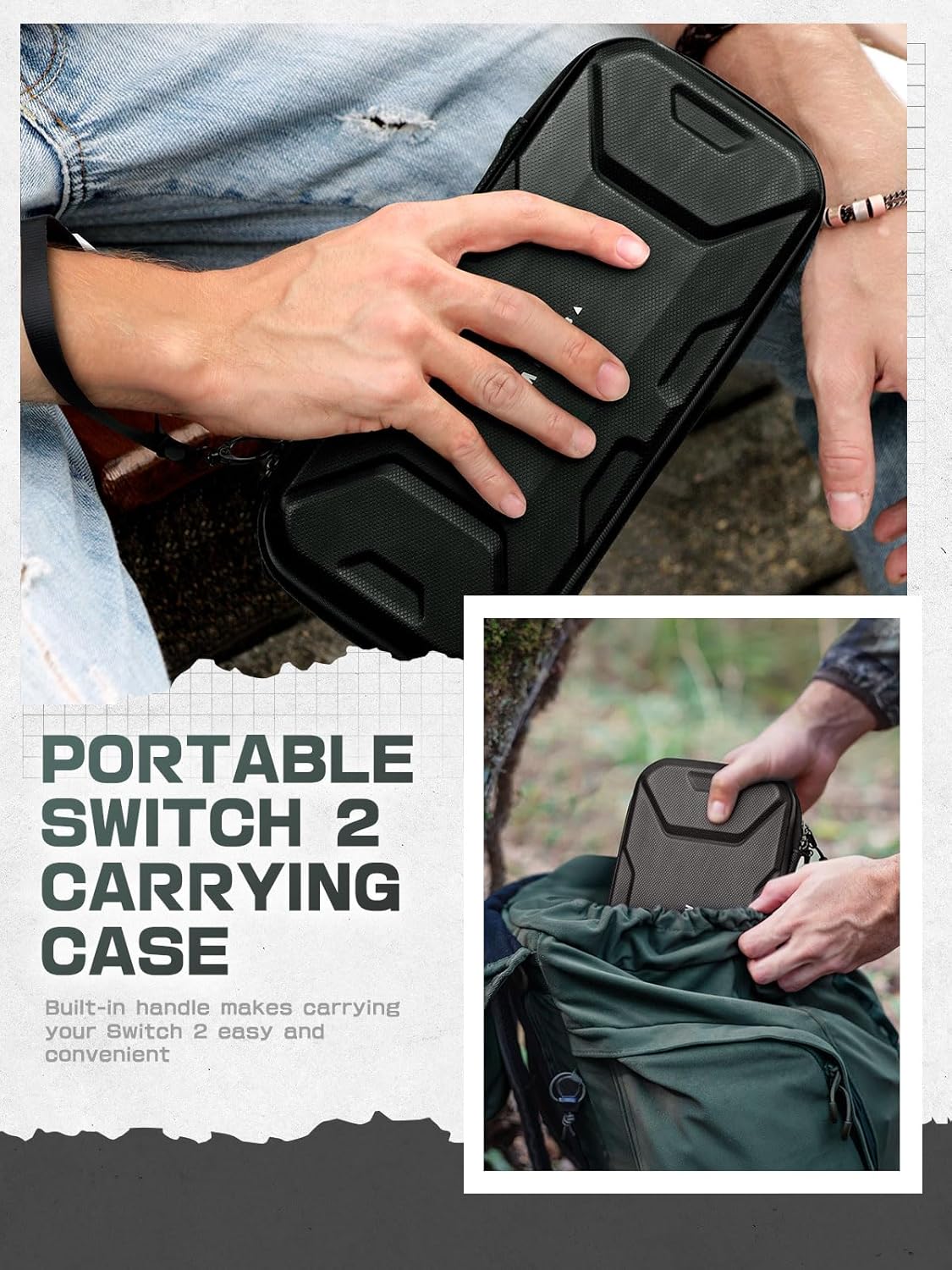 Mumba - Funda de transporte para Nintendo Switch 2 [compatible con consola con funda protectora puesta] [versión 2025 Plus] Bolsa de viaje rígida con 12 ranuras para tarjetas de juego, gran capacidad