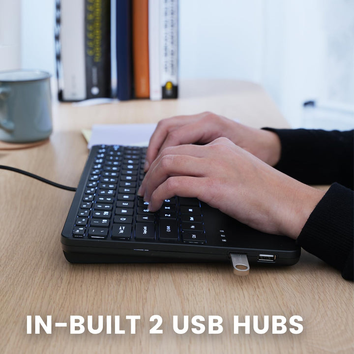Perixx PERIBOARD-425 US Mini Teclado USB con Cable con Touchpad, Te...