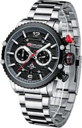 Relojes de Lujo para Hombre de Acero Inoxidable con Cronógrafo de Negocios