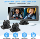 Cámara dual de coche para bebé para 2 niños pantalla