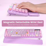Combo de teclado y mouse inalámbricos con teclas redondas, teclado...