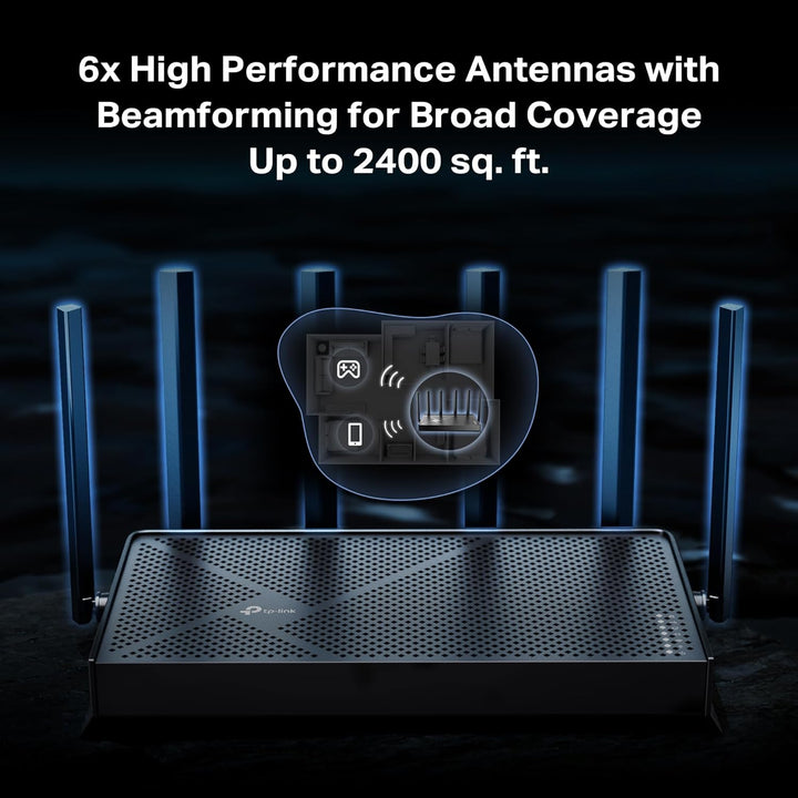 TP-Link Enrutador WiFi 7 de doble banda BE6500 (BE400) - Puertos du...