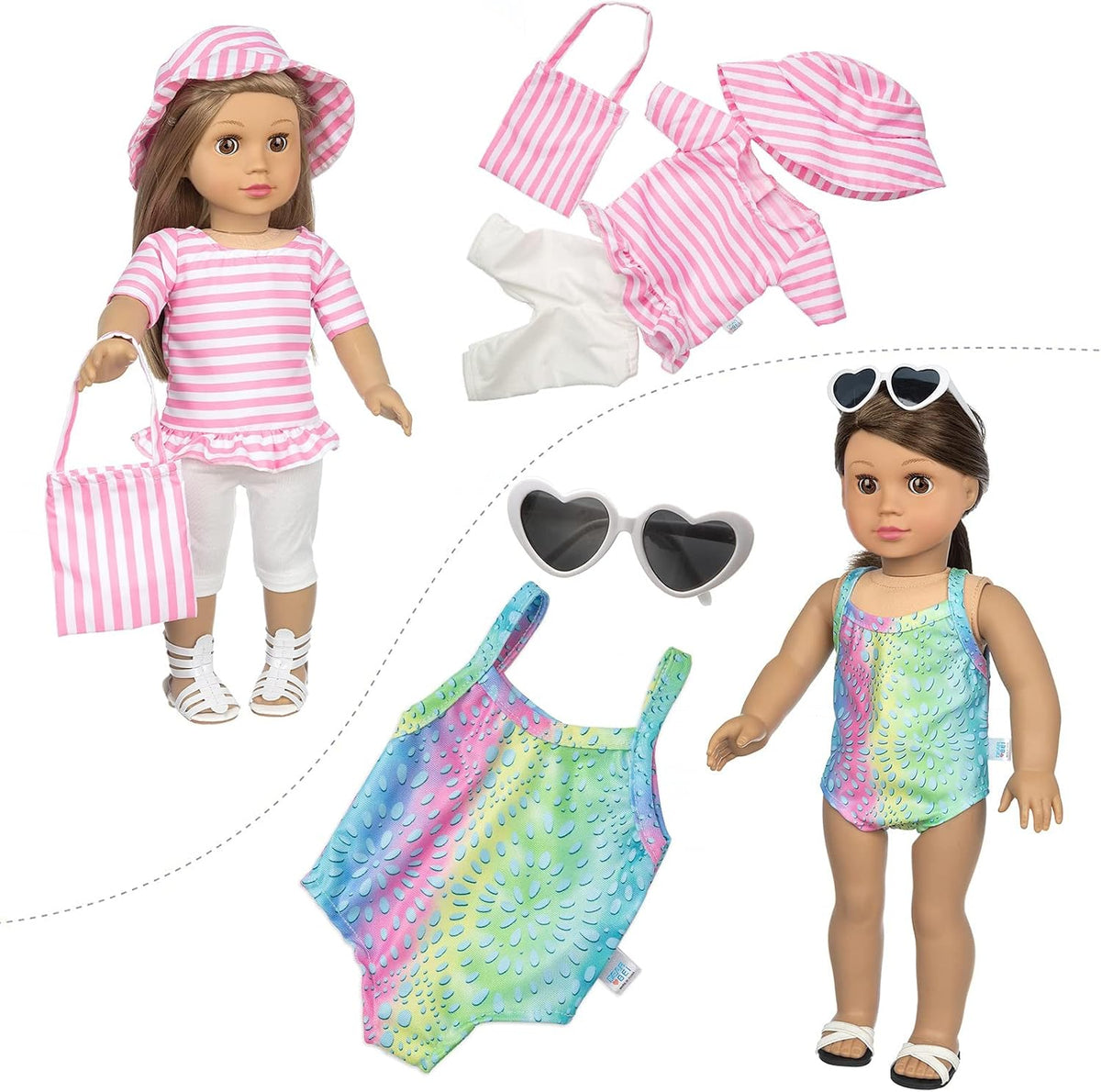 BDDOLL 23 piezas de ropa y accesorios de muñeca de 18 pulgadas para muñecas