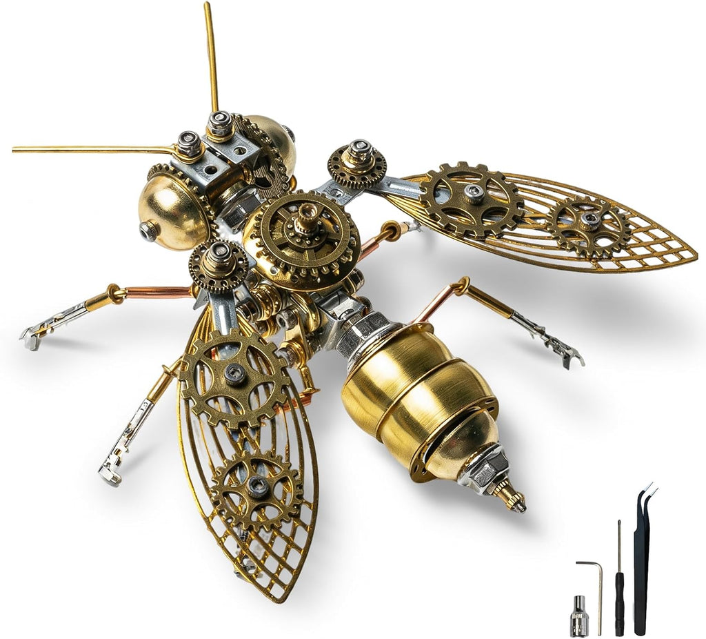 Steampunk Bumblebee 3D Kit de construcción de modelo de metal con herramientas