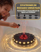 Fuente de baño 2026 para niños, fuente de bañera, rociador de agua flotante con energía solar con luces LED coloridas, 8 modos de pulverización para baño, piscina y ambiente de bañera