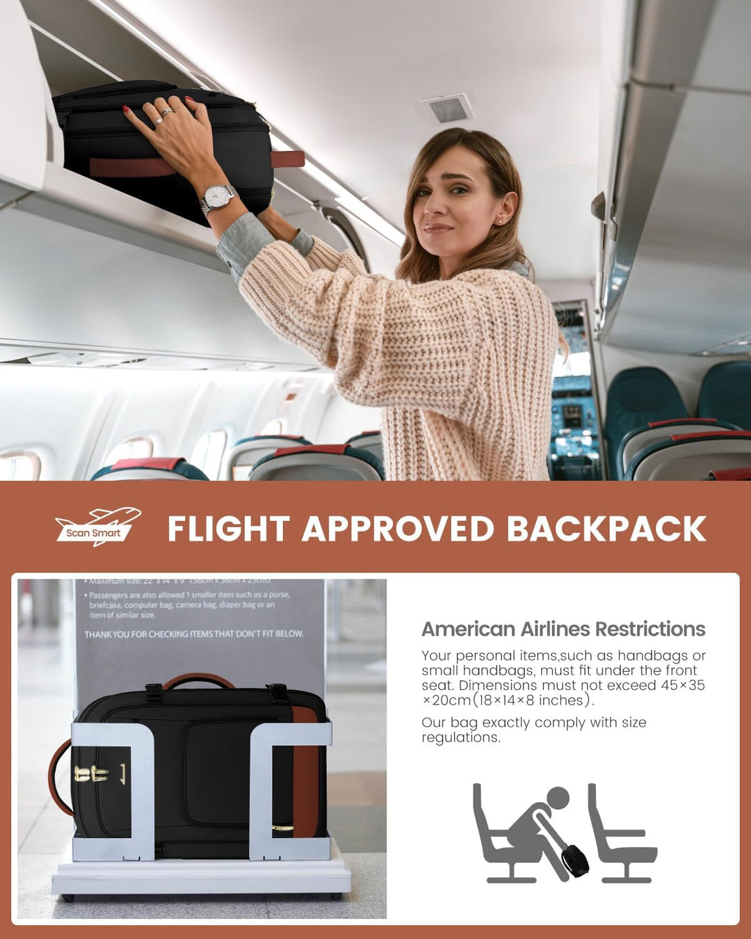 LOVEVOOK Mochila de viaje para mujeres y hombres, Negro, marrón, Mo...