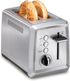 Tostadora Hamilton Beach de 2 ranuras con ranuras extra anchas, ajuste de bagel, función de expulsión de pan tostado, bandeja extraíble para las migas, apagado automático y botón de cancelación