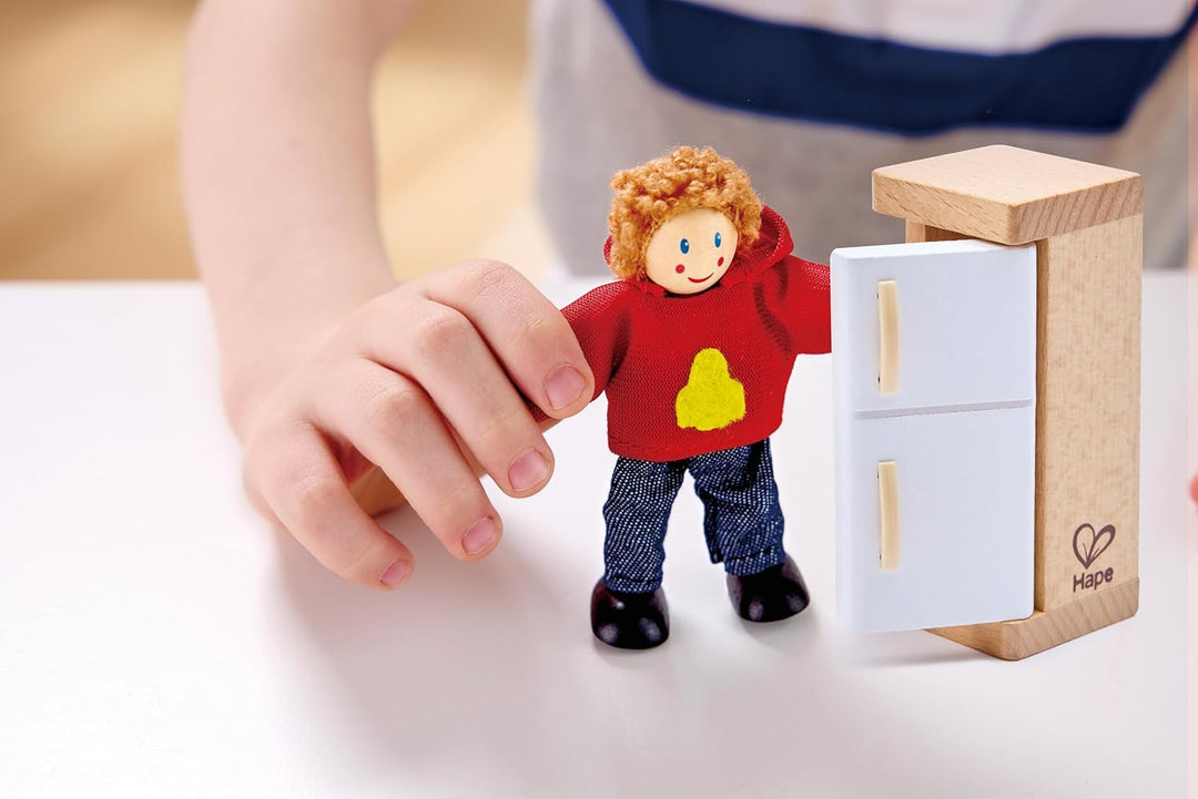 Hape Juego familiar de muñecas caucasianas para casa de muñecas par...