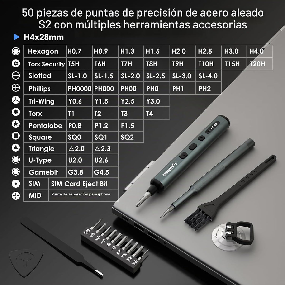 STREBITO Mini Electric Screwdriver, 67 en 1 Kit de Destornillador Eléctrico