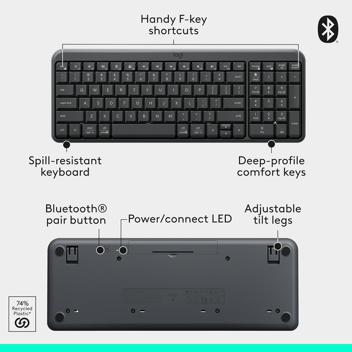 Logitech MK250 Combo de Teclado y Ratón Inalámbrico Bluetooth: Cone...