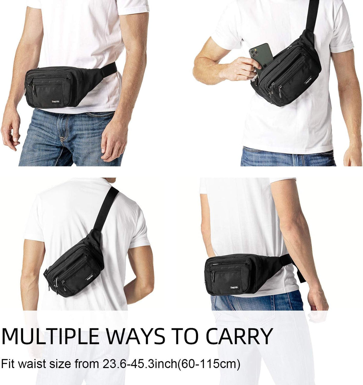 FREETOO Riñonera para hombres y mujeres, con correa ajustable para entrenamiento al aire libre, viajes, casual, correr, senderismo, ciclismo